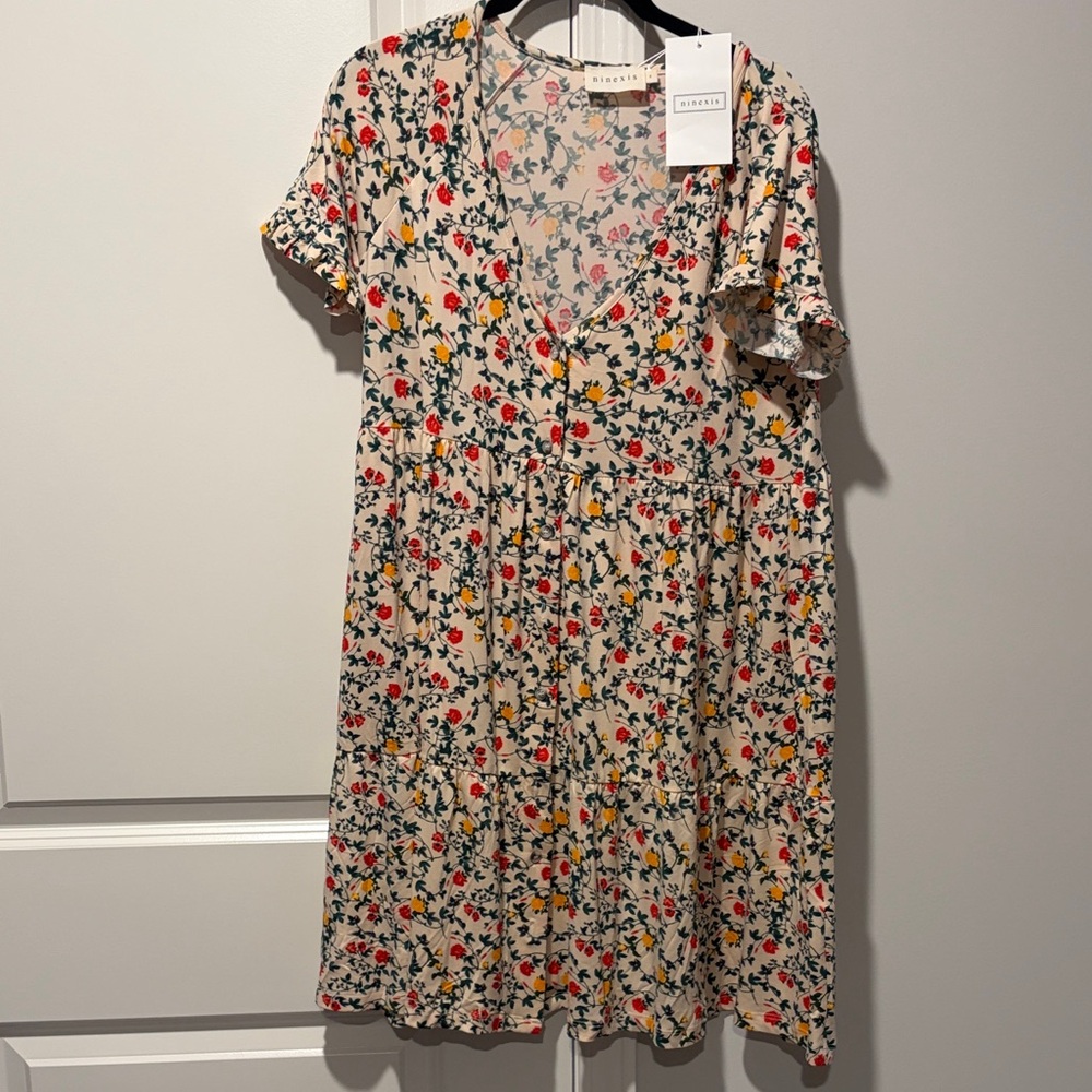 Floral V-Neck Dress